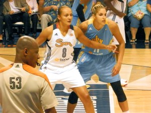 Elena Delle Donne guards Connecticut's Miste Bass in a recent game. 